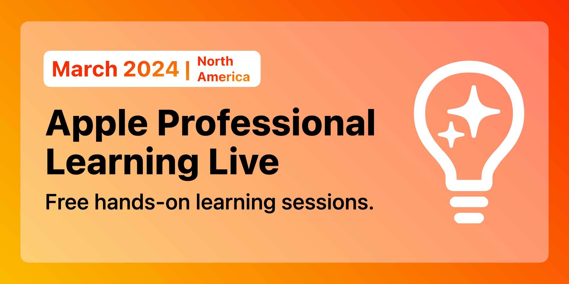 APL Live banner in orange gradient for February 2024. Sessions listed are for North America.