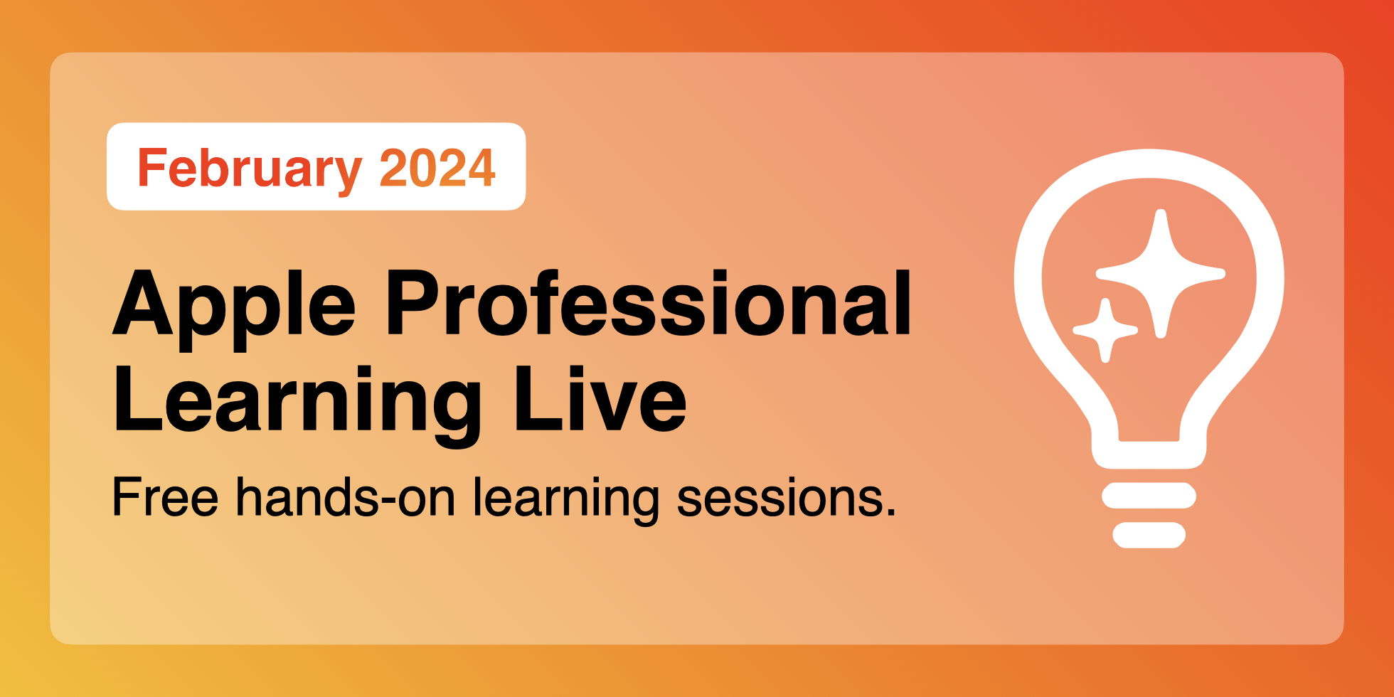 APL Live banner in orange gradient for February 2024.