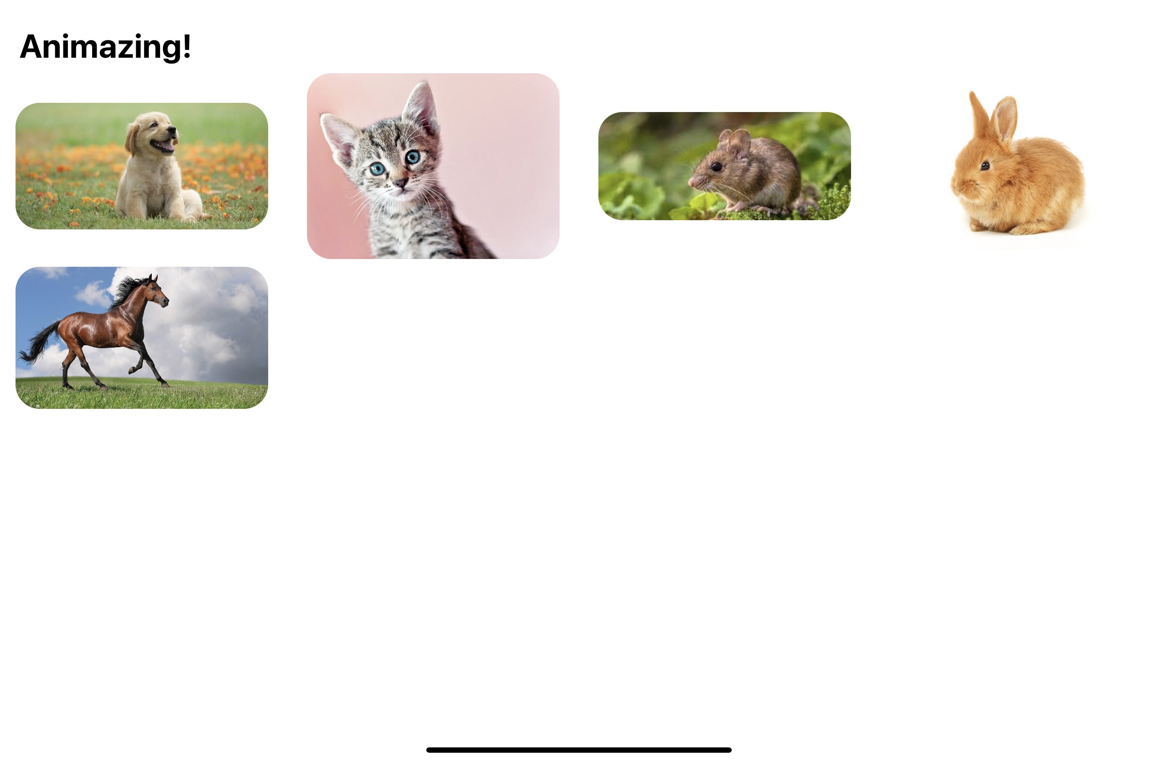 Image of app with animal icons 