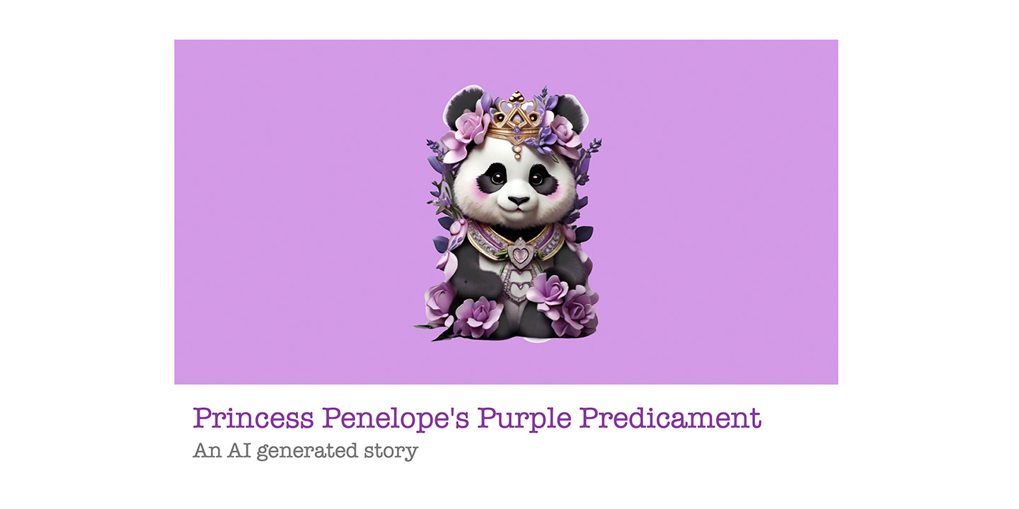 front cover of princess Penelope purple predicament, image of a purple panda