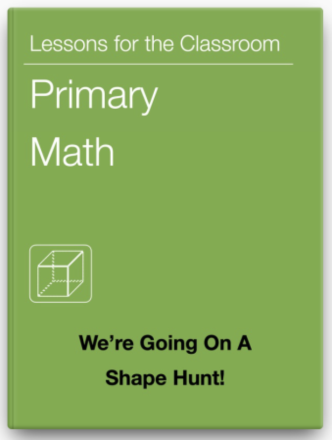 Front cover of the We're Going on a Shape Hunt lesson guide.