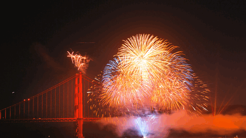 Golden Gate Bridge 75th Anniversary fireworks in San Francisco, California - Library of Congress